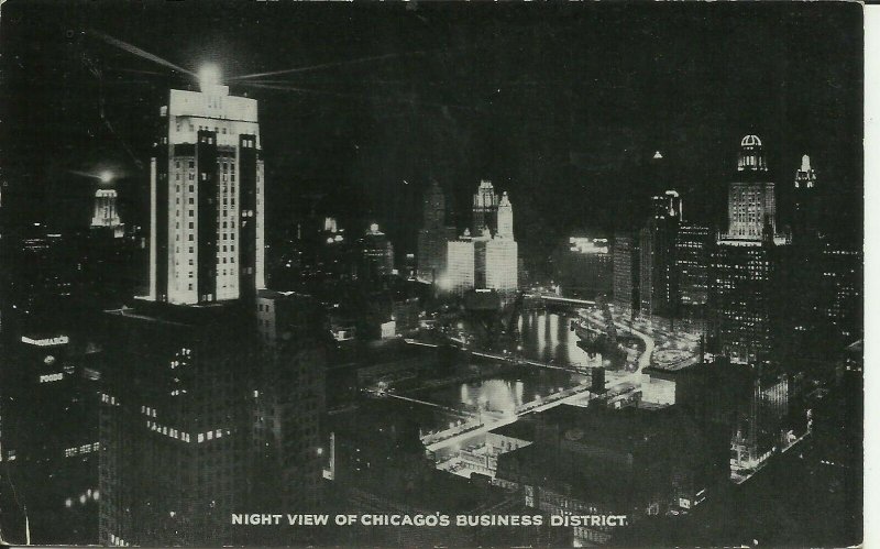 Night view Of Chicago's Business District