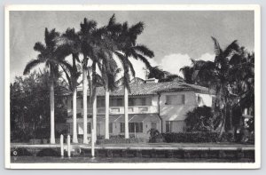 Miami Florida~Home of Mrs William Fisher~Sunset Island #1~1950s Postcard