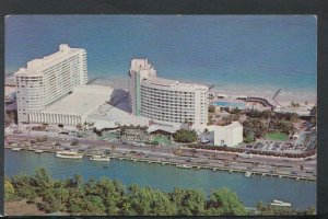 America Postcard- Aerial View of New Fontainebleau, Miami Beach, Florida RS19737