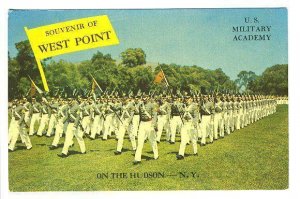 Hudson NY West Point NY US Military Academy The Corps on Parade Postcard