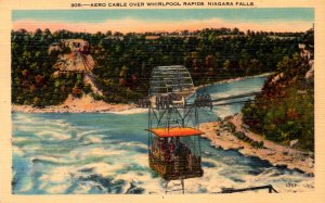 Niagara Falls, New York - The Aero Cable over the Whirlpool Rapids - in 1945