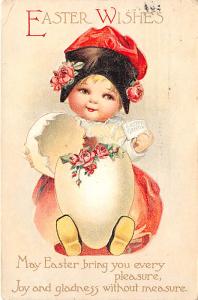 Easter Greetings Holiday 1917 light crease, light postal marking top edge