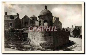 Old Postcard Roscoff former post sentry turret said Mary Stuart