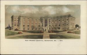 Biddeford ME Webber Hospital c1910 Tinted Real Photo Postcard