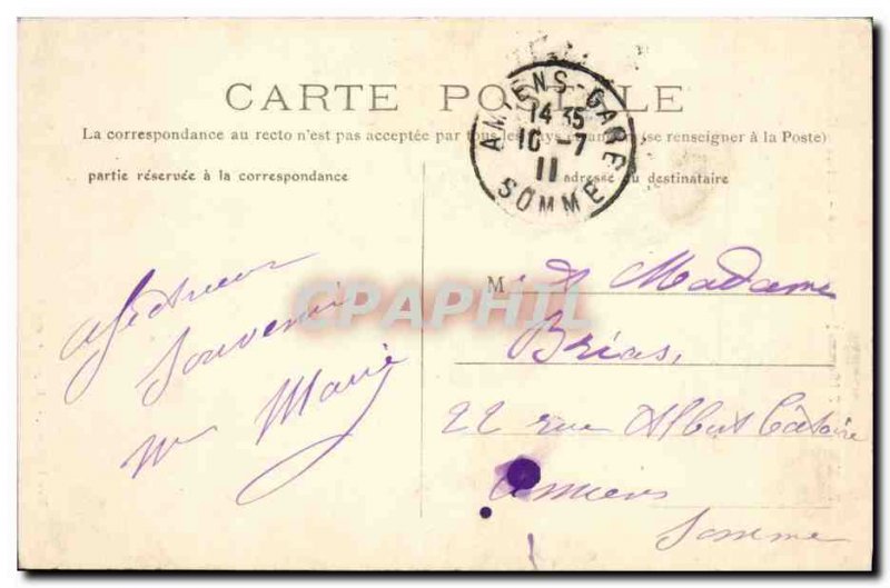 Old Postcard Flixecourt The castle Entree d & # 39honneur