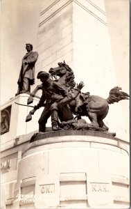 Calvary Group Lincoln Monument Springfield Illinois RPPC Postcard A23