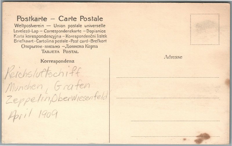 ZEPPELIN GERMAN ANTIQUE POSTCARD