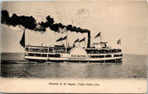 Postcard OH Great Lakes Steamer Rutherford B. Hayes on Cedar Point Line 1906 S1