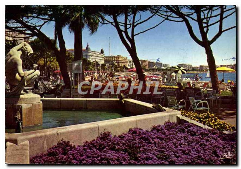 Modern Postcard Cannes AM Garden Ecchapee Croisette to the beach and Palaces