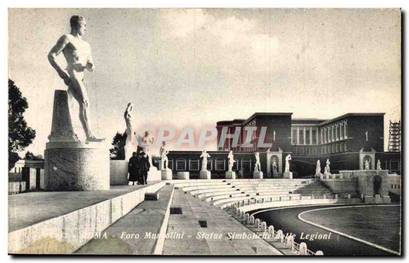 Italy Roma Old Postcard Foor Mussolini Statue simboliclte delle Legioni