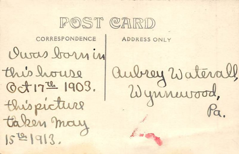 House real photo - Misc, Pennsylvania PA Postcard