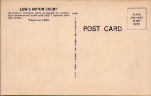 Lewis Motor Court Chattanooga Tennessee 1940s autos cottages postcard C1000 