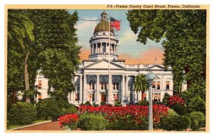 Postcard COURT HOUSE SCENE Fresno California CA AR7223