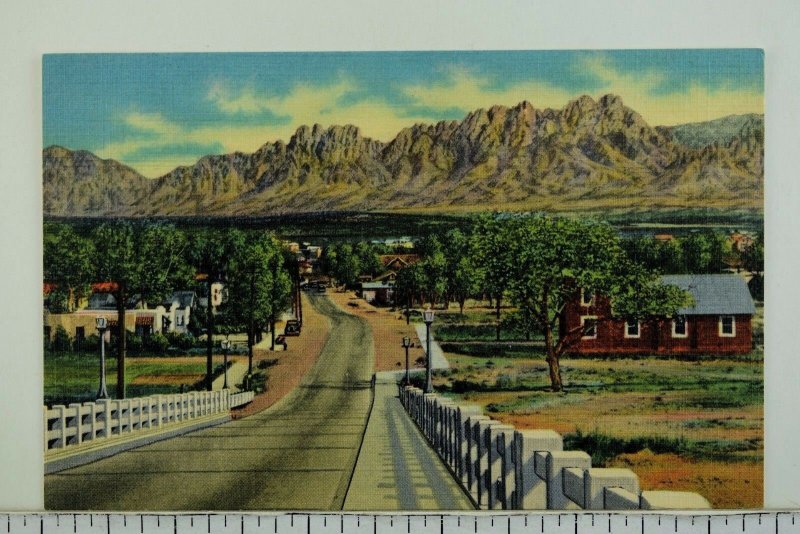 Organ Mountains and Viaduct Las Cruces, N. M. Vintage Postcard P55 
