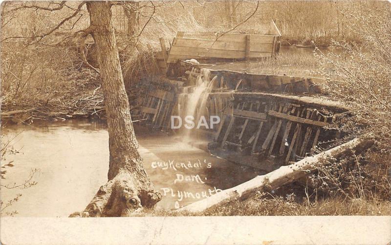 C45/ Plymouth Ohio Postcard Real Photo RPPC c1910 Cuykendal's Dam