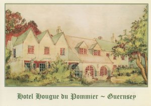 Hotel Hougue Du Pommier Guernsey Painting Postcard