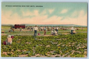 Fort Smith Arkansas Postcard Spinach Harvesting Exterior c1940 Vintage Antique
