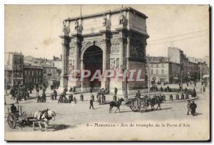 Old Postcard Marseille Arc de Triomphe in the Porte d'Aix