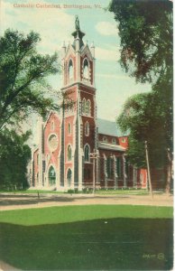 Burlington Vermont Catholic Cathedral Litho Postcard Unused Leighton & Valentine