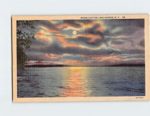 Postcard Moonlight On Lake George, New York