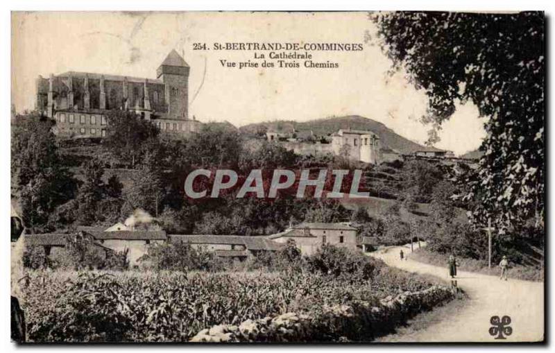 Old Postcard St Bertrand de Comminges cathedral View taken of the three paths