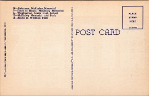 Vtg 1950's Greetings From Niles Ohio OH Large Letter Linen Postcard