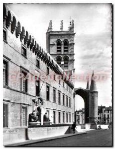 Postcard Modern Montpellier's Faculty of Medicine and the Cathedral