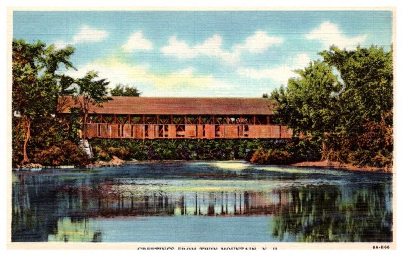 New Hampshire  Twin Mtns. Covered bridge , Greetings