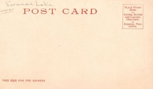 Vintage Postcard Saranac Globe Bartlett's Carry Round Lake Adirondack Mountains