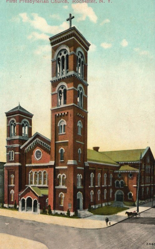 Vintage Postcard 1910's First Presbyterian Church Rochester New York Structure