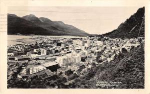 Juneau Alaska panoramic birds eye view of area real photo pc Y13895