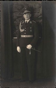 Military Man in Uniform Publ in Dresden Germany WWII Era? Real Photo Postcard