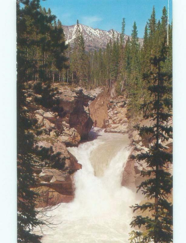 Unused Pre-1980 WATERFALL SCENE Jasper National Park Alberta AB E4191