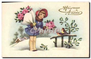 Postcard Fantasy Flowers Old Child