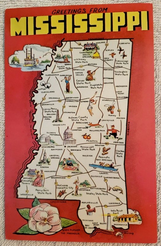 Chrome Postcard: Mississippi,  Greetings From Mississippi