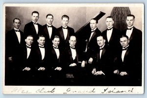 Grand Island Nebraska NE RPPC Photo Postcard Glee Club Musicians c1930's Vintage