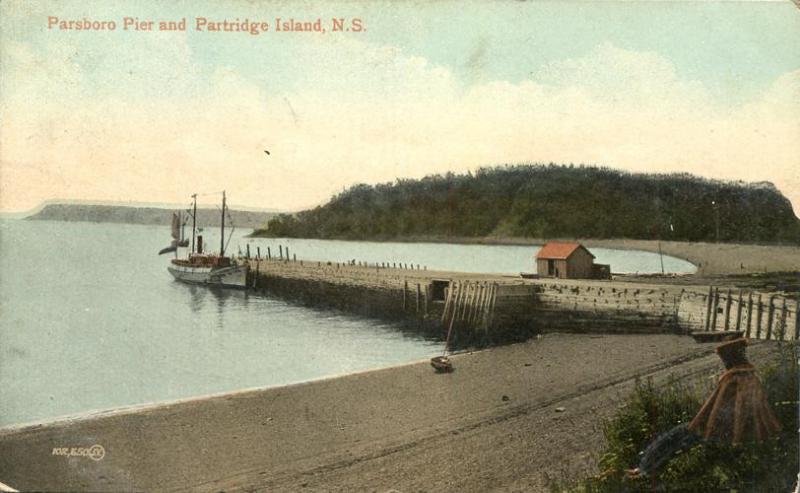 Parsboro Pier and Partridge Island NS, Nova Scotia, Canada - pm 1912 - DB