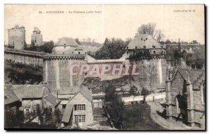 Old Postcard Fougeres Chateau (south side)