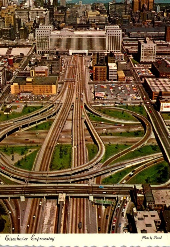 Illinois Chicago Aerial VIew Eisenhower Expressway