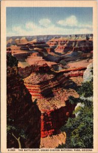 Fred Harvey The Battleship, Grand Canyon National Park AZ Vintage Postcard S71