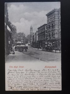 London HAMPSTEAD The High Street c1903 Postcard LEATHERHEAD DUPLEX 445 H.S.King