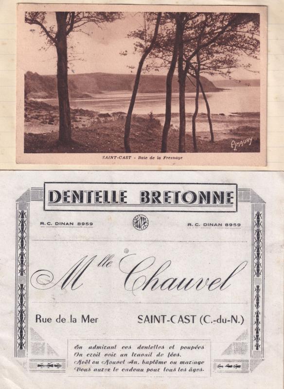 Saint Cast Le Guildo French Dentist Receipt Postcard Golf Map Guide Bundle