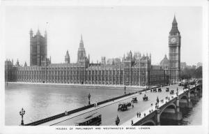 BR77406 houses of parliament and westminster bridge  real photo  london  uk