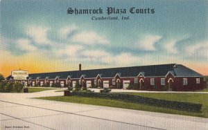 Postcard Shamrock Plaza Courts Cumberland IN