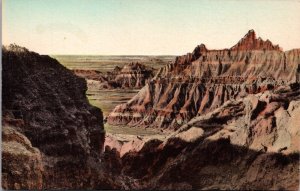 Hand Colored Postcard The Badlands National Monument, South Dakota