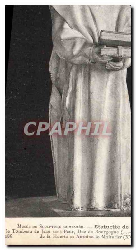 Postcard Old Museum Sculpture Statue Comparee of the Tomb of John the Fearles...