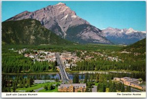 VINTAGE CONTINENTAL SIZE POSTCARD BANFF & CASCADE MOUNTAIN CANADIAN ROCKIES