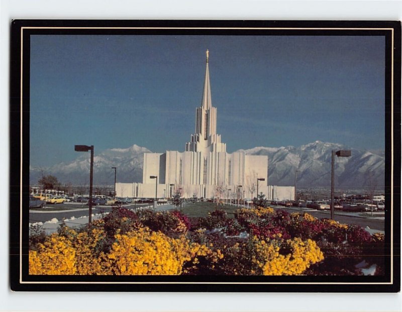 Postcard View of L.D.S., Mormon Jordan River Temple, Salt Lake City, Utah