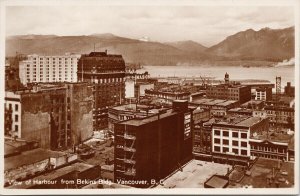 Vancouver BC View from Bekins Bldg Nabob Ad 1936 Leonard Frank RPPC Postcard F31