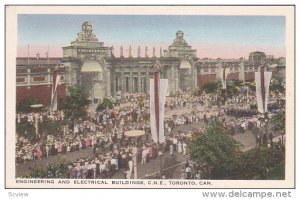 Crowds in front of Engineering and Electrical Bldgs, C.N.E, Toronto, Canada, ...